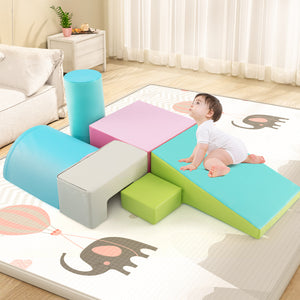 6 Pieces Foam Climbing Blocks Indoor Climb and Crawl Activity Playset with Rectangles