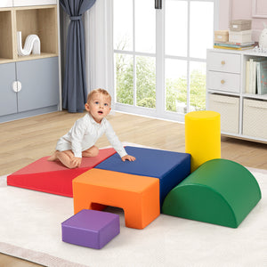 6 Pieces Foam Climbing Blocks Indoor Climb and Crawl Activity Playset with Rectangles