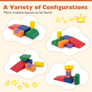 6 Pieces Foam Climbing Blocks Indoor Climb and Crawl Activity Playset with Rectangles