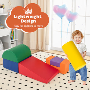 6 Pieces Foam Climbing Blocks Indoor Climb and Crawl Activity Playset with Rectangles