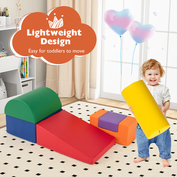 6 Pieces Foam Climbing Blocks Indoor Climb and Crawl Activity Playset with Rectangles