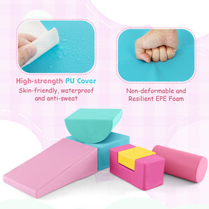 6 Pieces Foam Climbing Blocks Indoor Climb and Crawl Activity Playset with Rectangles