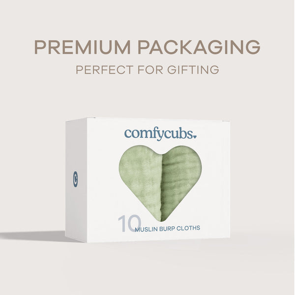 Muslin Burp Cloths in Sage