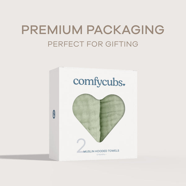 Baby Hooded Towels in Sage