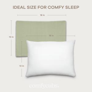 Toddler Pillows with Soft Cotton Pillow Case in Sage