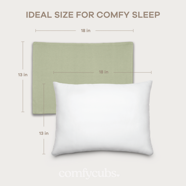 Toddler Pillows with Soft Cotton Pillow Case in Sage