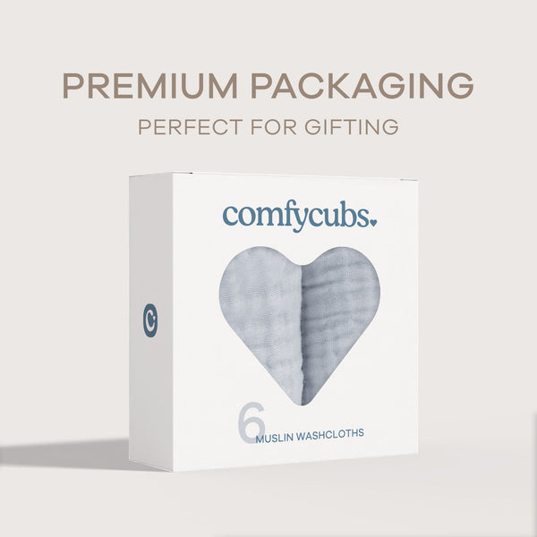 Muslin Washcloths in Slate