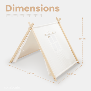 Kids Indoor Play Tent in Natural Wood