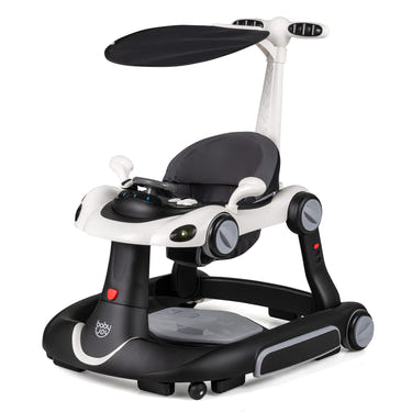 6-in-1 Baby Walker with Canopy, Activity Center, Bouncer, Rocker, and Music - Portable Baby Product for Fun and Safety.