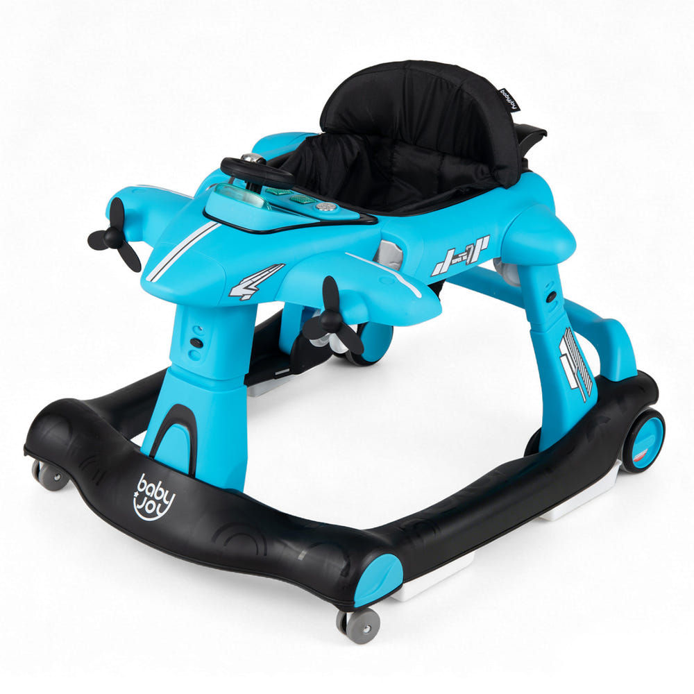 6-in-1 Baby Walker with Wheels and Detachable Play Platform for Kids Aged 6-18 Months Old