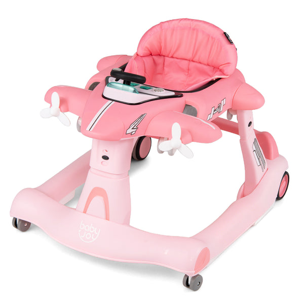 6-in-1 Baby Walker with Wheels and Detachable Play Platform for Kids Aged 6-18 Months Old