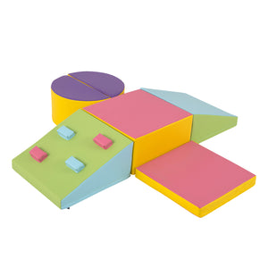 6-Piece Foam Climbing Blocks with Hook and Loop Fasteners for Toddlers & Kids
