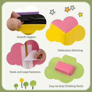 6-Piece Foam Climbing Blocks with Hook and Loop Fasteners for Toddlers & Kids