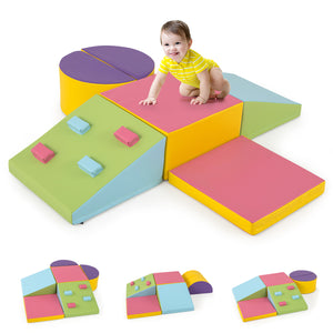 6-Piece Foam Climbing Blocks with Hook and Loop Fasteners for Toddlers & Kids