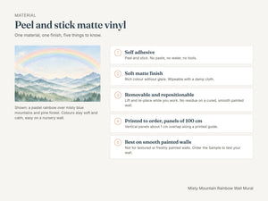 Watercolor Misty Mountain Rainbow Wall Mural, image 6