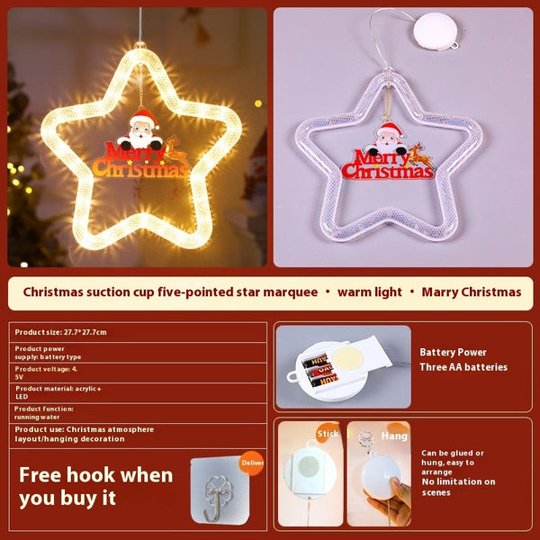 LED Christmas Star Pendant Window Door Decor