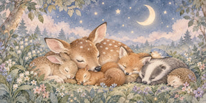 Watercolor Woodland Friends Wall Mural, image 3
