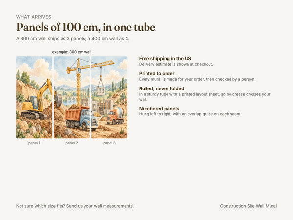 Watercolor Construction Site Wall Mural, image 8