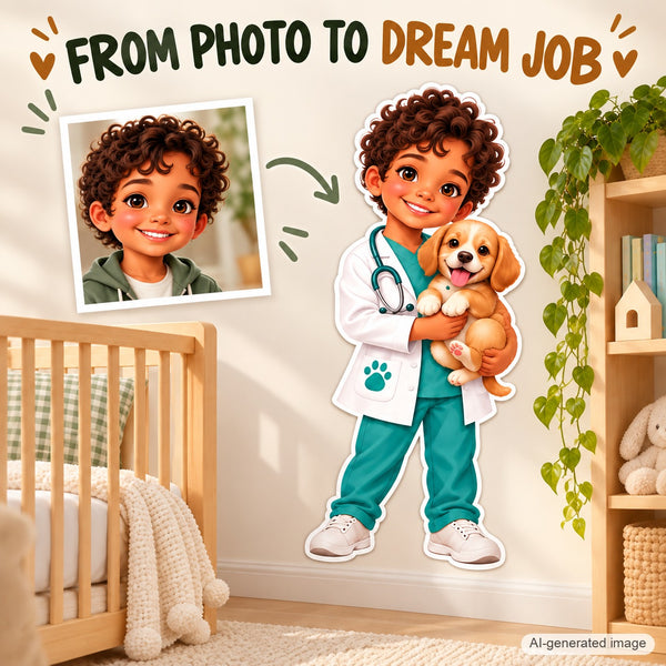 Personalized Veterinarian Wall Decal from Photo, Dream Job Sticker, image 4