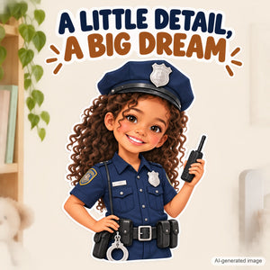 Personalized Police Officer Wall Decal from Photo, Dream Job Sticker, image 11