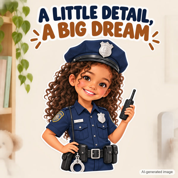 Personalized Police Officer Wall Decal from Photo, Dream Job Sticker, image 11