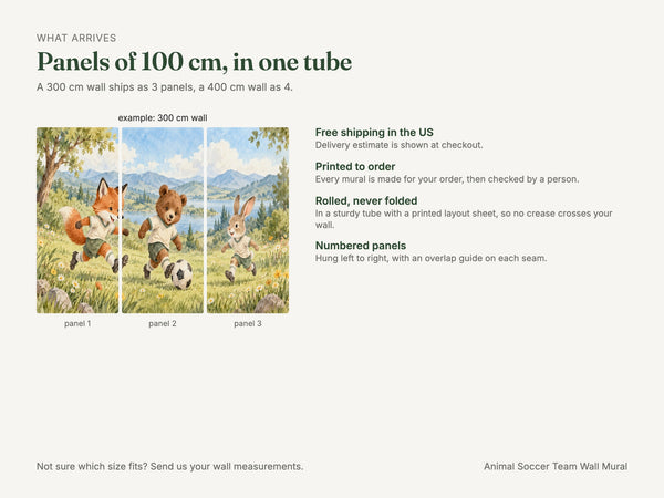 Watercolor Animal Soccer Team Wall Mural, image 8