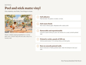 Watercolor Kids Playing Basketball Wall Mural, image 7