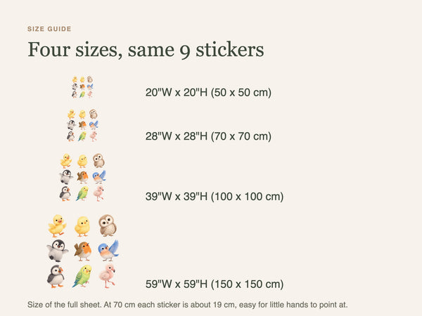 Baby Bird Animal Wall Decals, Set of 9, image 5