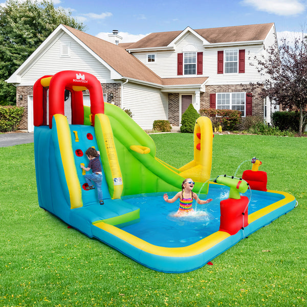 Outdoor Inflatable Water Bounce House with 480W Blower - Heavy-Duty