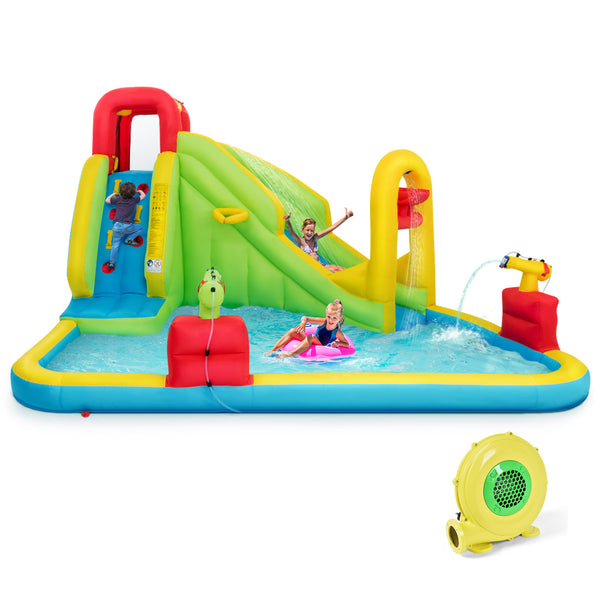 Outdoor Inflatable Water Bounce House with 480W Blower - Heavy-Duty