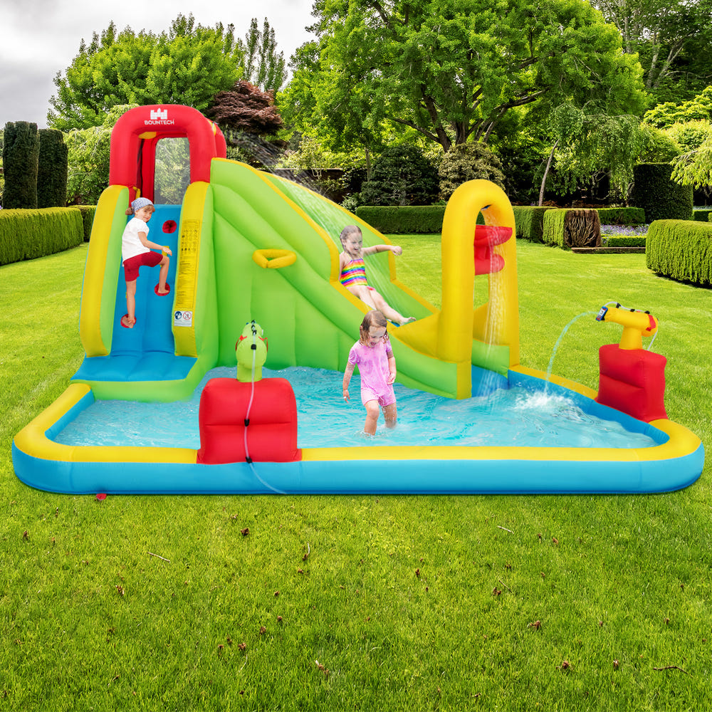 Inflatable Splash Jump Slide Water Bounce without Blower for Newborns & Infants