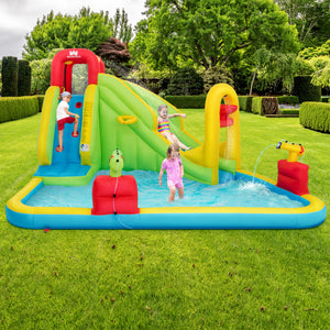 Inflatable Splash Jump Slide Water Bounce without Blower for Newborns & Infants