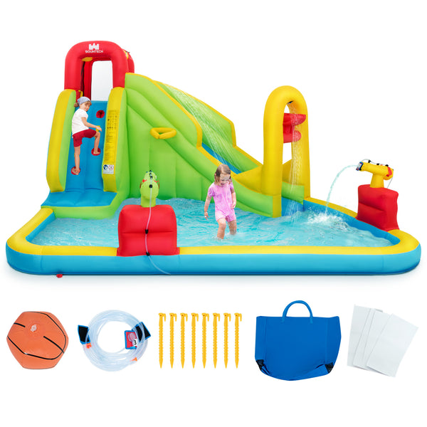 Inflatable Splash Jump Slide Water Bounce without Blower for Newborns & Infants