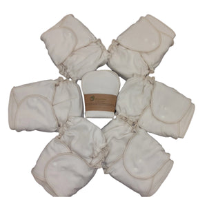 Hemp/Cotton Diaper Bundle (Pack of 6) with Doublers Liners - Eco-friendly two-piece set for babies.