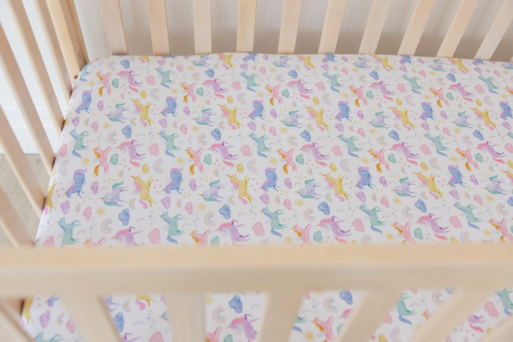 Elliana crib sheet in soft fabric, perfect for cozy and stylish baby bedding.