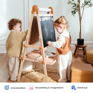 Tiny Land Caramel Magnitales Easel for Kids 38.6-43.9 in