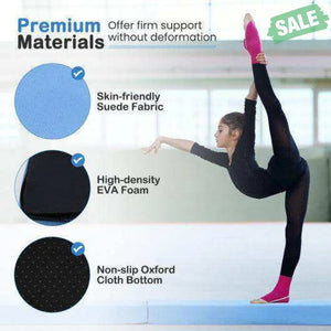 7 FT Folding Balance Beam with Removable Suede Cover and Non-slip Bottom-Navy Baby Gyms & Playmats