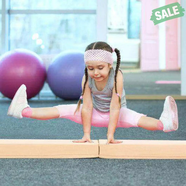7 FT Folding Balance Beam with Removable Suede Cover and Non-slip Bottom-Navy Baby Gyms & Playmats