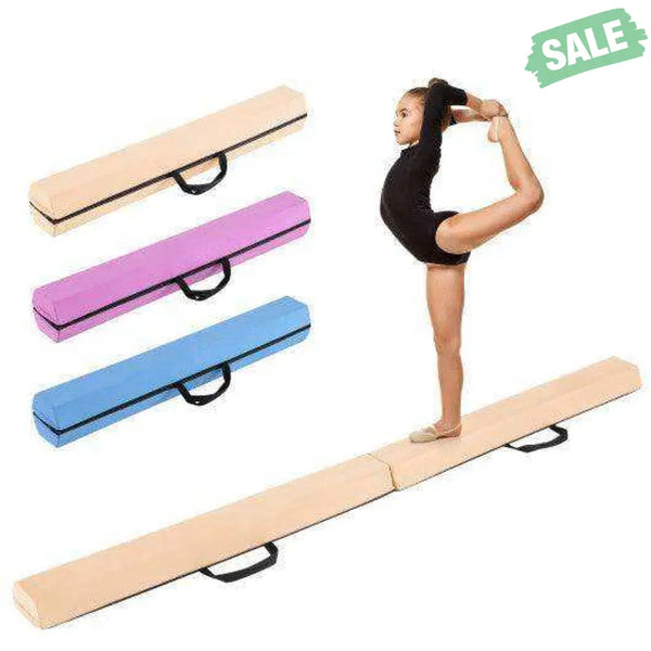 7 FT Folding Balance Beam with Removable Suede Cover and Non-slip Bottom-Navy Baby Gyms & Playmats