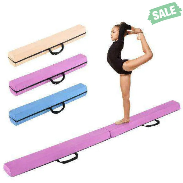 7 FT Folding Balance Beam with Removable Suede Cover and Non-slip Bottom-Navy Baby Gyms & Playmats