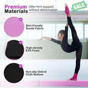 7 FT Folding Balance Beam with Removable Suede Cover and Non-slip Bottom-Navy Baby Gyms & Playmats