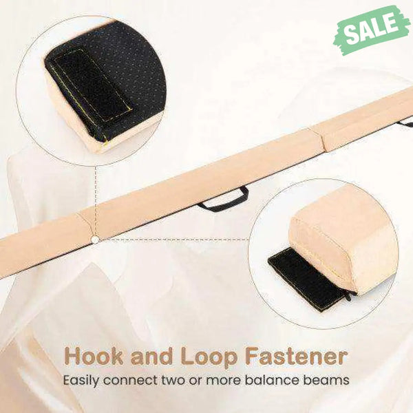 7 FT Folding Balance Beam with Removable Suede Cover and Non-slip Bottom-Navy Khaki Baby Gyms & Playmats