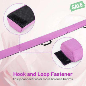 7 FT Folding Balance Beam with Removable Suede Cover and Non-slip Bottom-Navy Purple Baby Gyms & Playmats