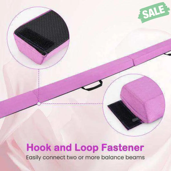 7 FT Folding Balance Beam with Removable Suede Cover and Non-slip Bottom-Navy Purple Baby Gyms & Playmats