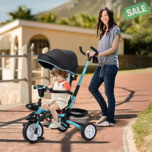 7-in-1 Detachable Baby Stroller with Canopy and Safety Harness-Pink Baby Strollers