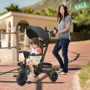 7-in-1 Detachable Baby Stroller with Canopy and Safety Harness-Pink Baby Strollers