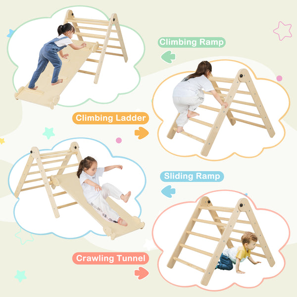 7-in-1 Indoor Climbing Toys for Toddlers with Reversible Ramp