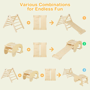 7-in-1 Indoor Climbing Toys for Toddlers with Reversible Ramp