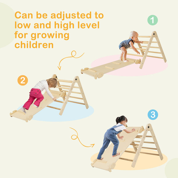 7-in-1 Indoor Climbing Toys for Toddlers with Reversible Ramp