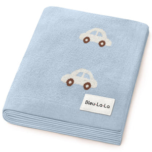 100% Cotton Luxury Knit Car Swaddle Blanket - MOOGCO Baby
